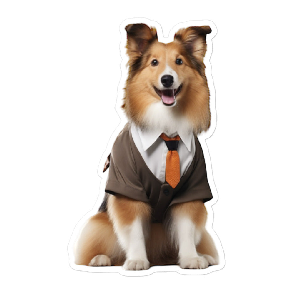 Shetland Sheepdog Transit Operator Sticker - Stickerfy.ai