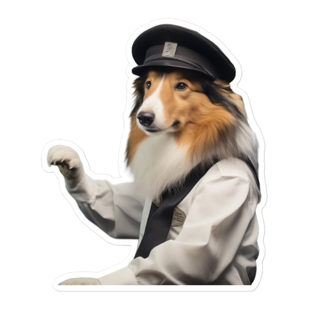 Shetland Sheepdog Transit Operator Sticker - Stickerfy.ai