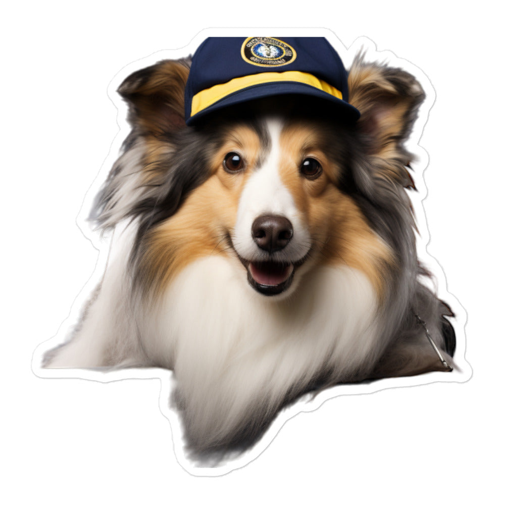 Shetland Sheepdog Transit Operator Sticker - Stickerfy.ai
