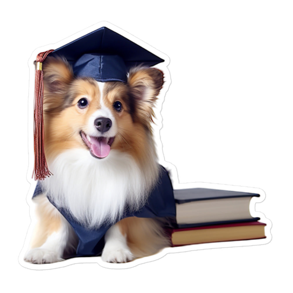 Shetland Sheepdog Student Sticker - Stickerfy.ai