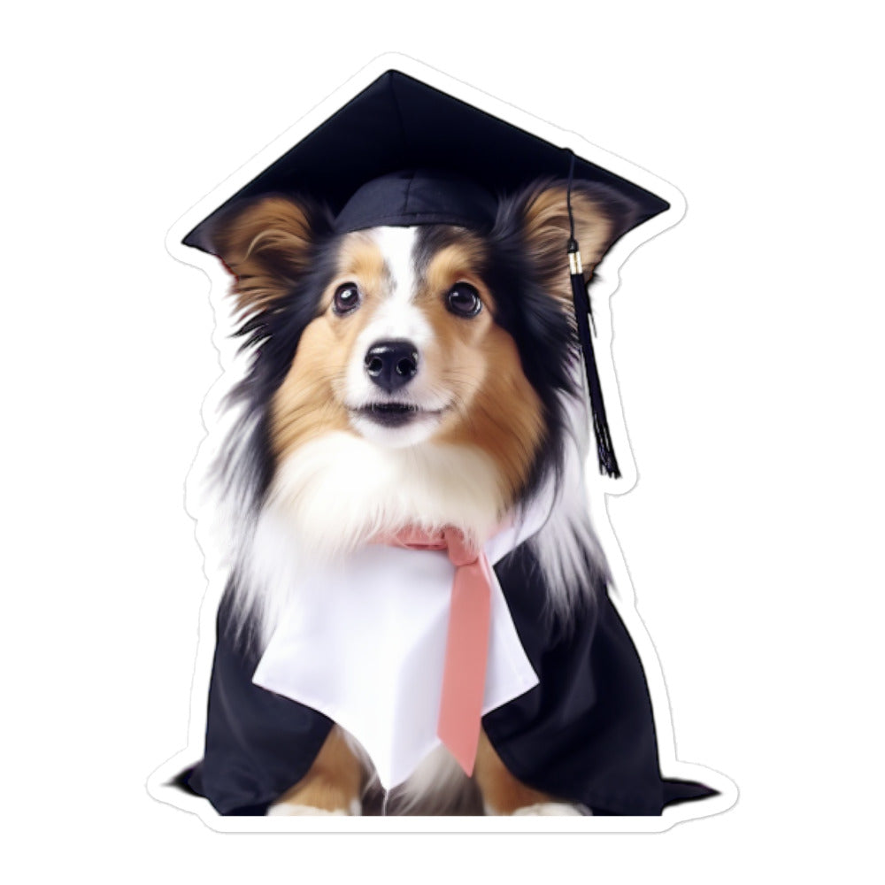 Shetland Sheepdog Student Sticker - Stickerfy.ai