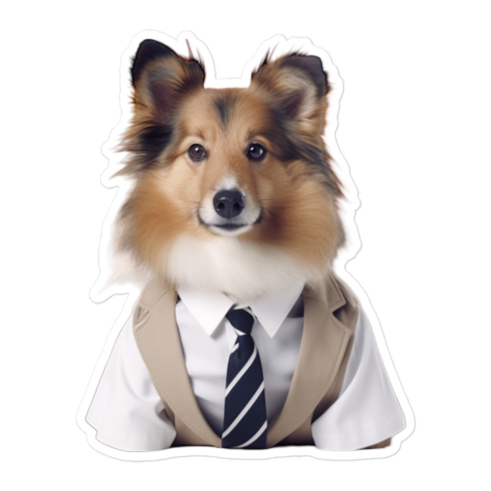 Shetland Sheepdog Sales Consultant Sticker - Stickerfy.ai