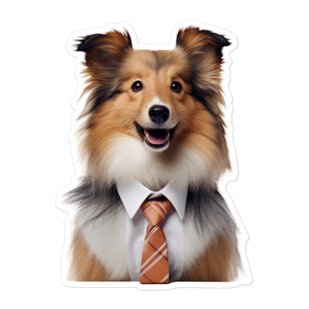 Shetland Sheepdog Sales Consultant Sticker - Stickerfy.ai