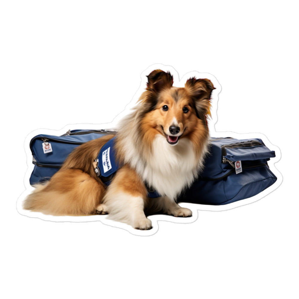 Shetland Sheepdog Mail Carrier Sticker - Stickerfy.ai