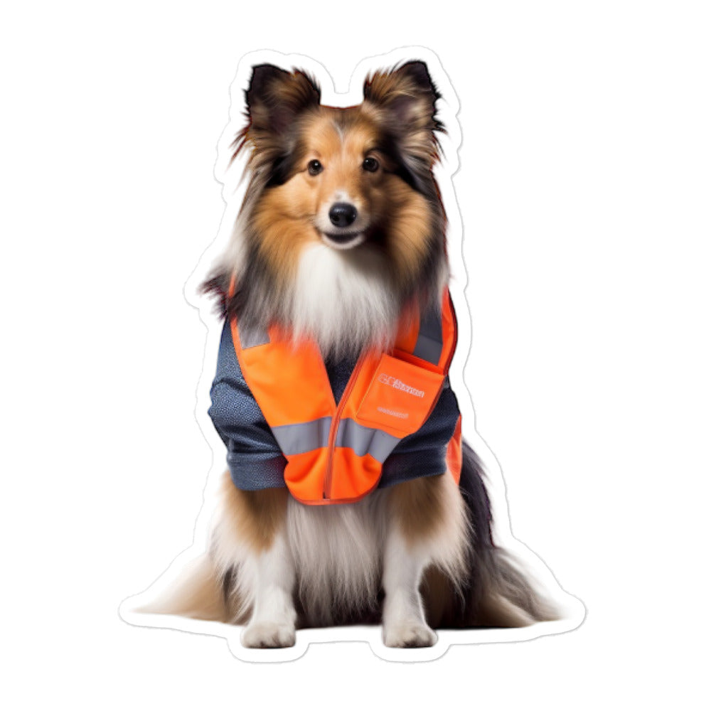 Shetland Sheepdog Janitor Sticker - Stickerfy.ai