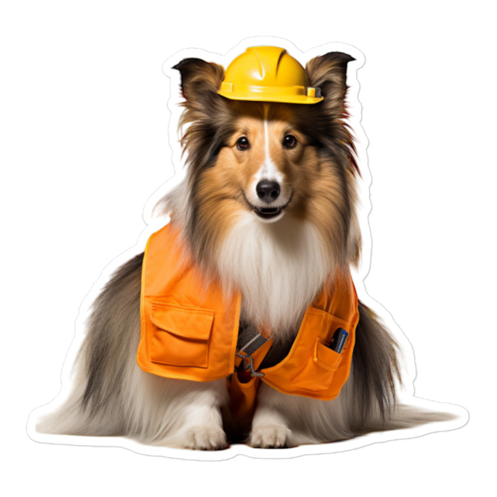 Shetland Sheepdog Janitor Sticker - Stickerfy.ai