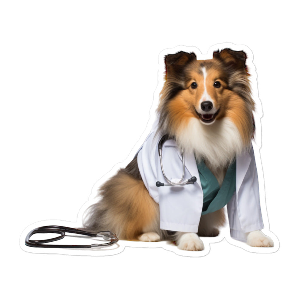 Shetland Sheepdog Doctor Sticker - Stickerfy.ai