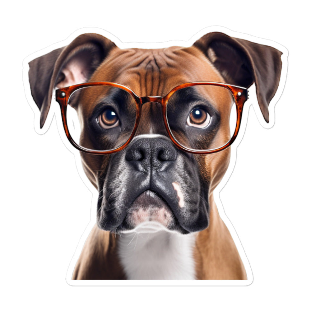 Boxer Student Sticker - Stickerfy.ai
