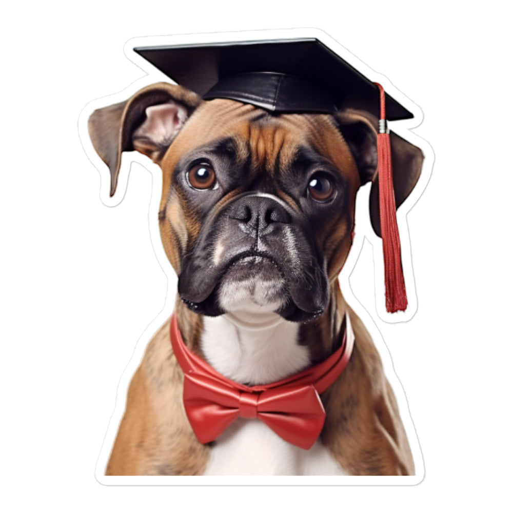 Boxer Student Sticker - Stickerfy.ai