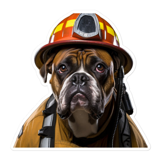 Boxer Firefighter Sticker - Stickerfy.ai