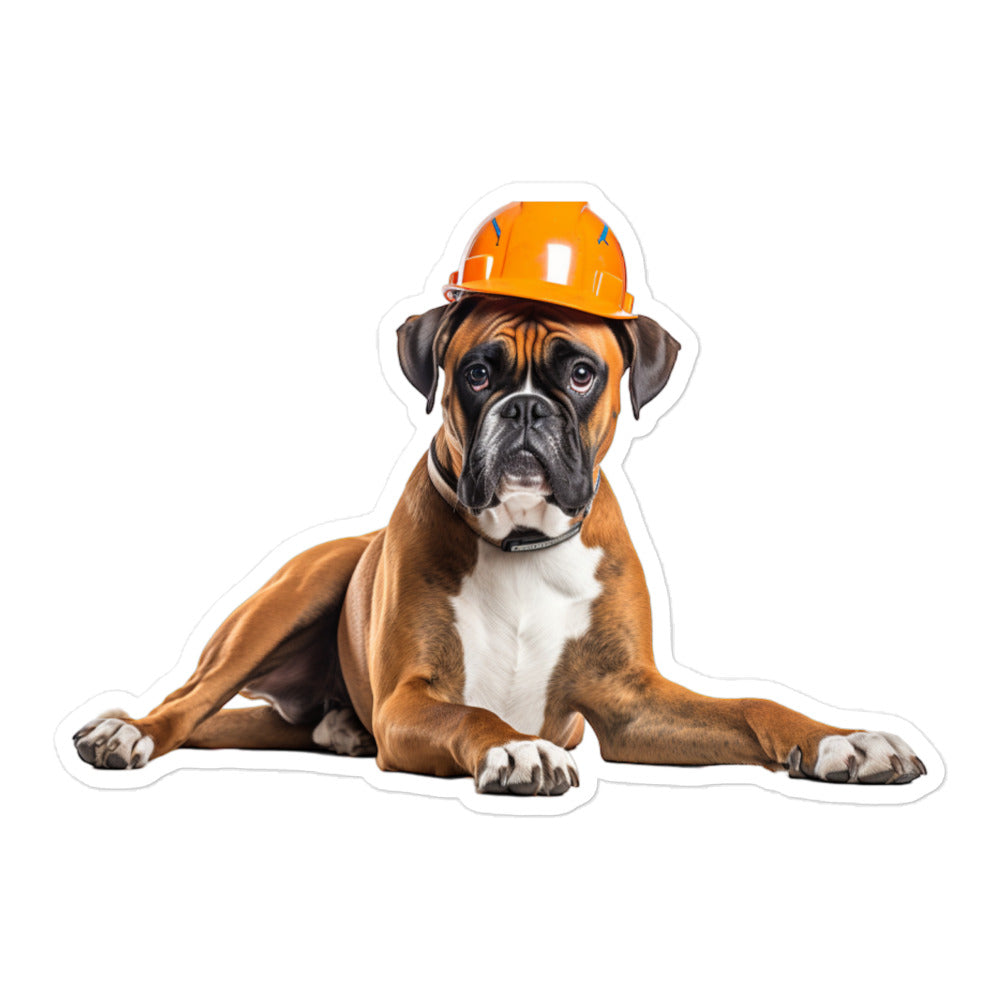 Boxer Contractor Sticker - Stickerfy.ai