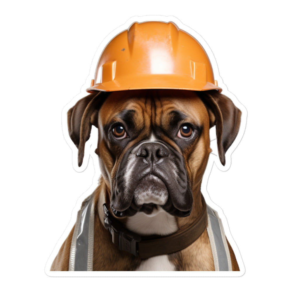 Boxer Contractor Sticker - Stickerfy.ai