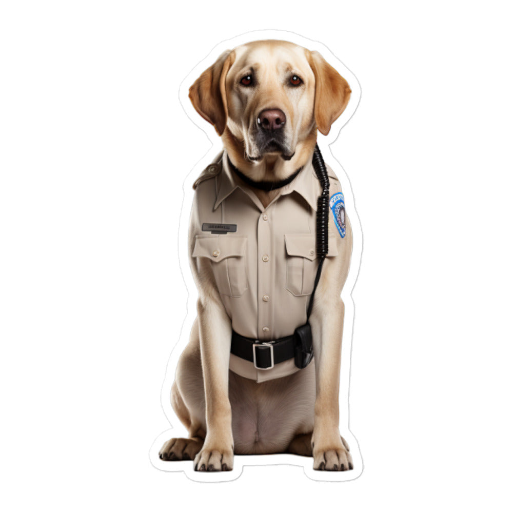 Labrador Retriever Security Officer Sticker - Stickerfy.ai