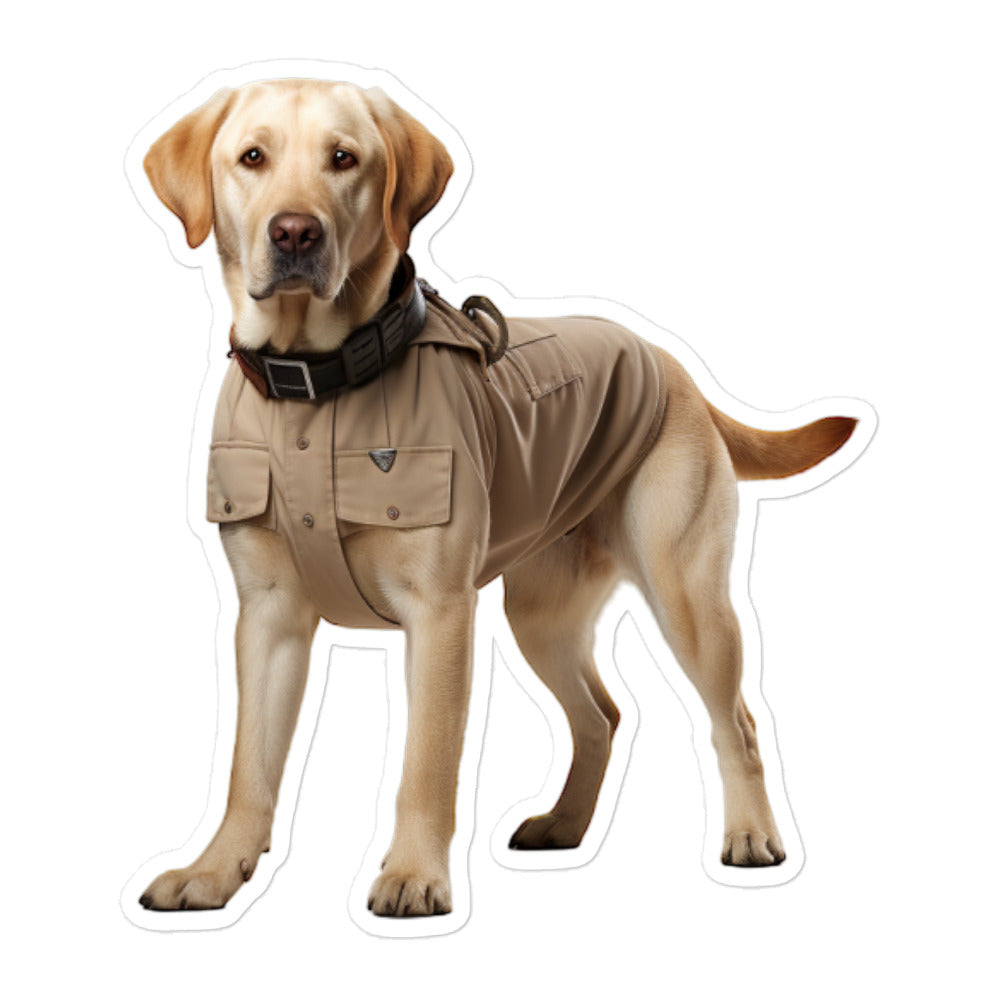 Labrador Retriever Security Officer Sticker - Stickerfy.ai