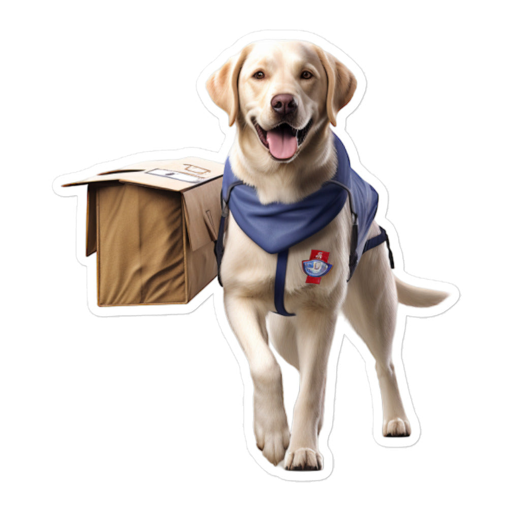 Labrador Retriever Mail Carrier Sticker - Stickerfy.ai