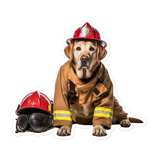 Labrador Retriever Firefighter Sticker - Stickerfy.ai