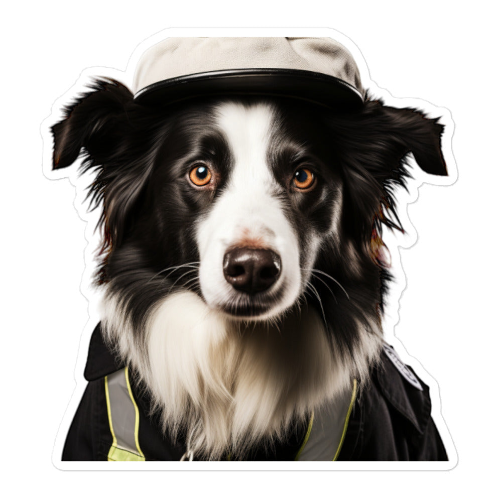 Border Collie Transit Operator Sticker - Stickerfy.ai