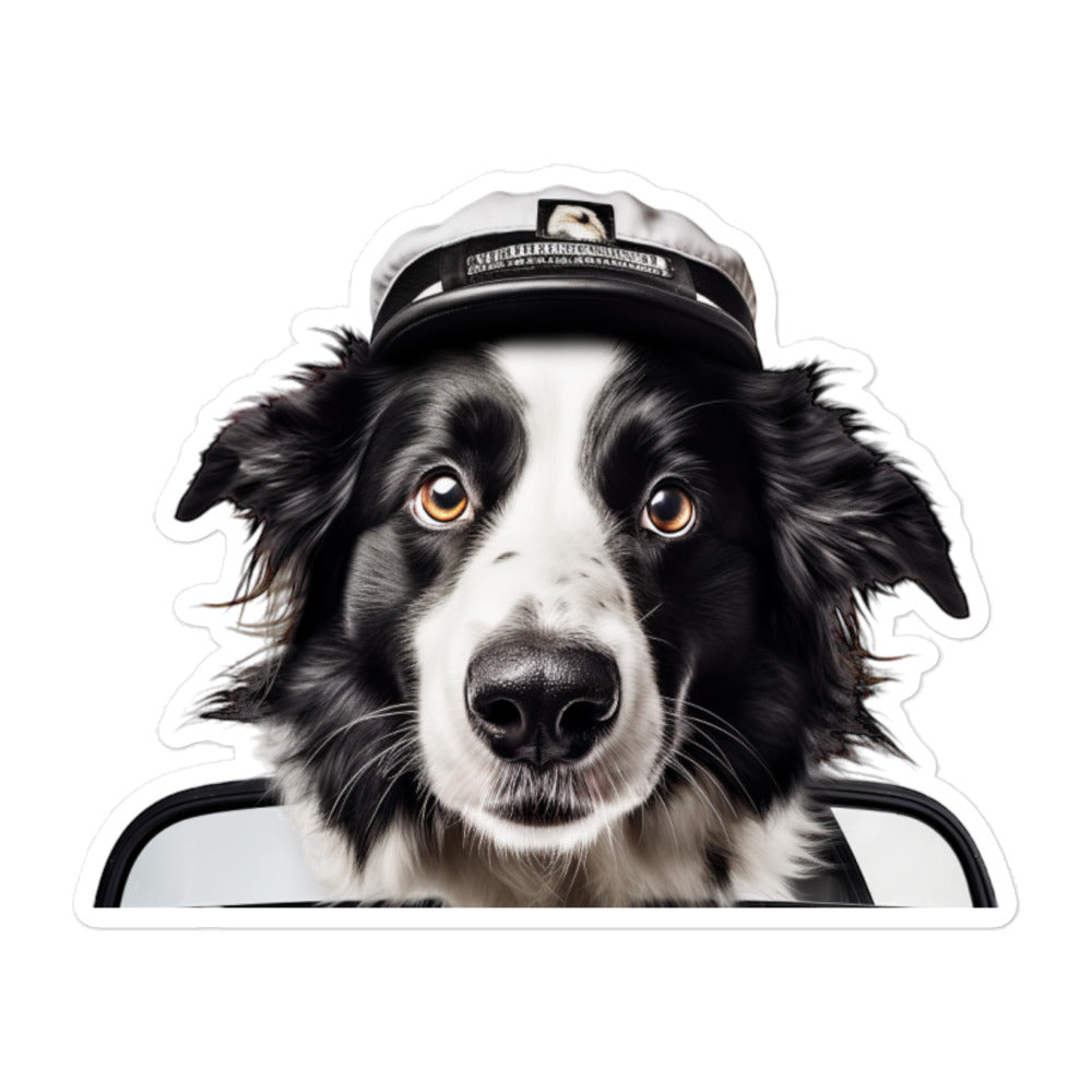 Border Collie Transit Operator Sticker - Stickerfy.ai
