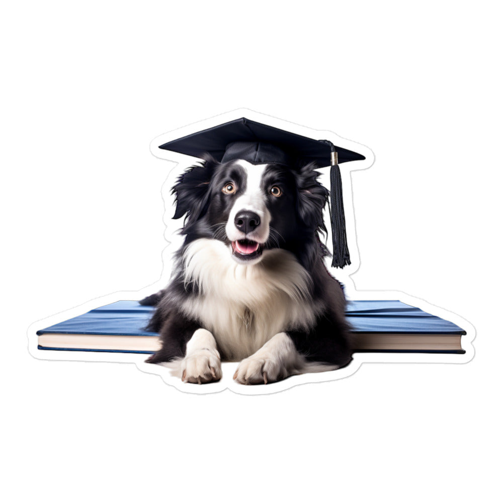 Border Collie Student Sticker - Stickerfy.ai