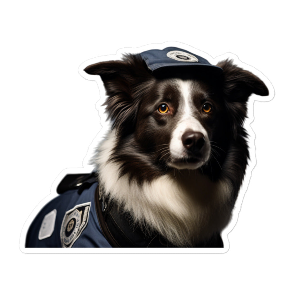 Border Collie Security Officer Sticker - Stickerfy.ai