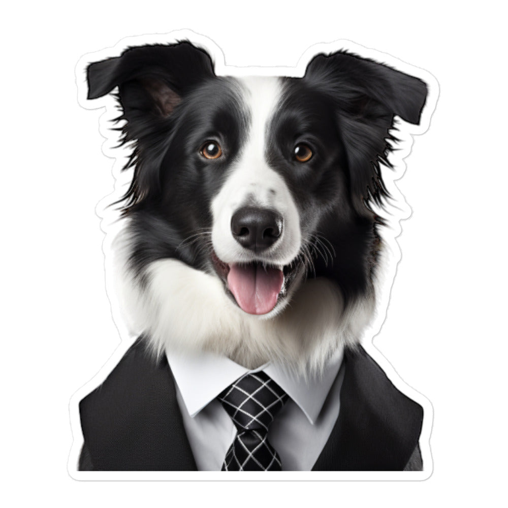 Border Collie Sales Consultant Sticker - Stickerfy.ai