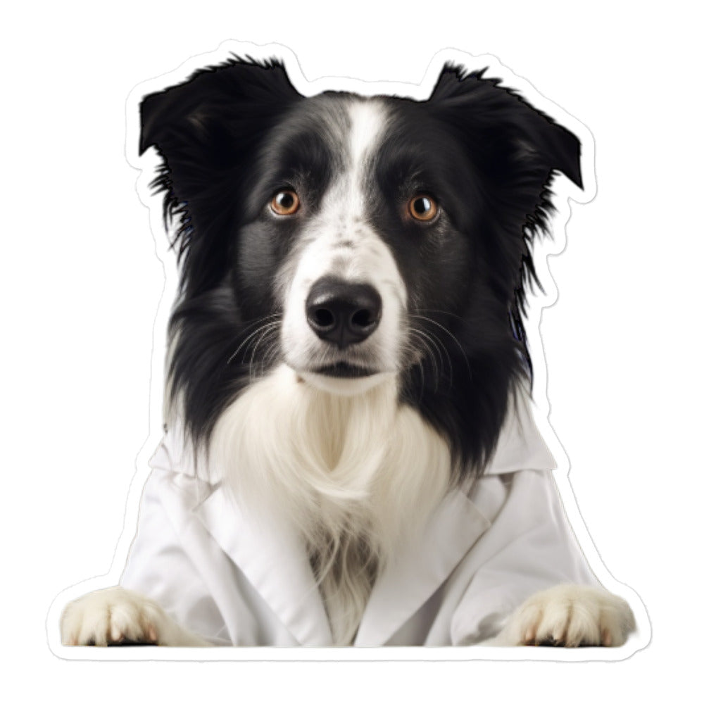 Border Collie Pharmacist Sticker - Stickerfy.ai
