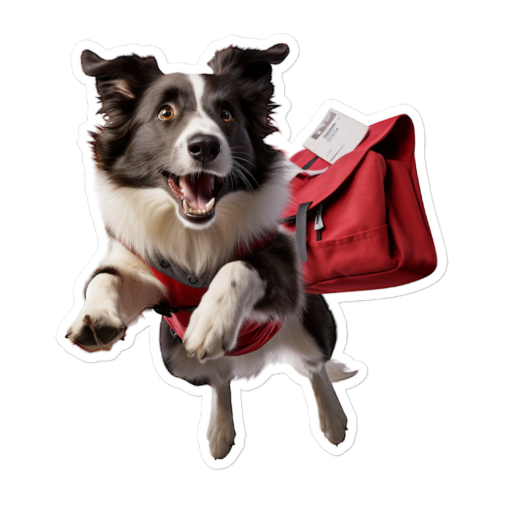 Border Collie Mail Carrier Sticker - Stickerfy.ai