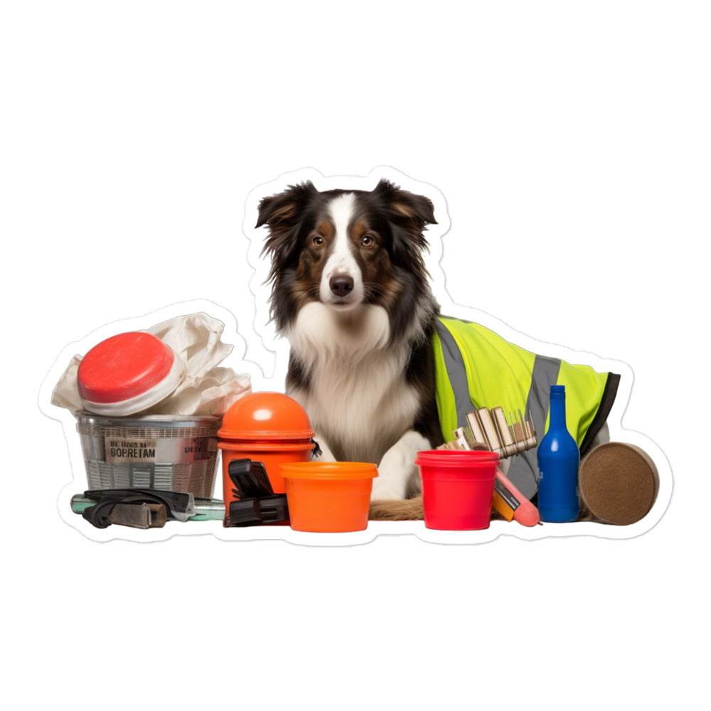 Border Collie Janitor Sticker - Stickerfy.ai