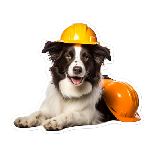 Border Collie Contractor Sticker - Stickerfy.ai