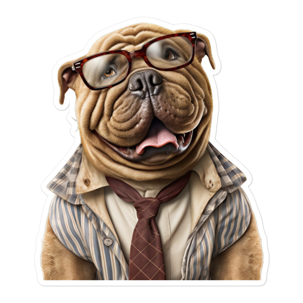 Shar Pei Student Sticker - Stickerfy.ai