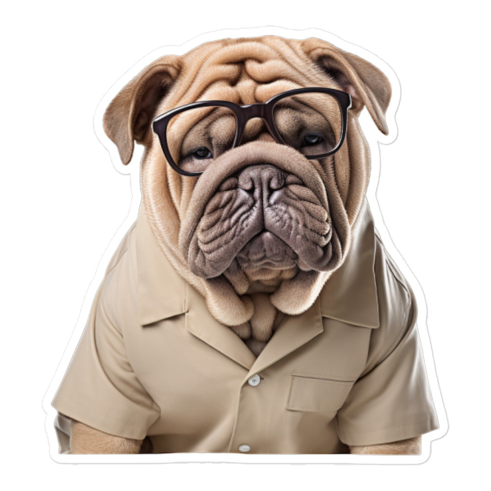 Shar Pei Student Sticker - Stickerfy.ai