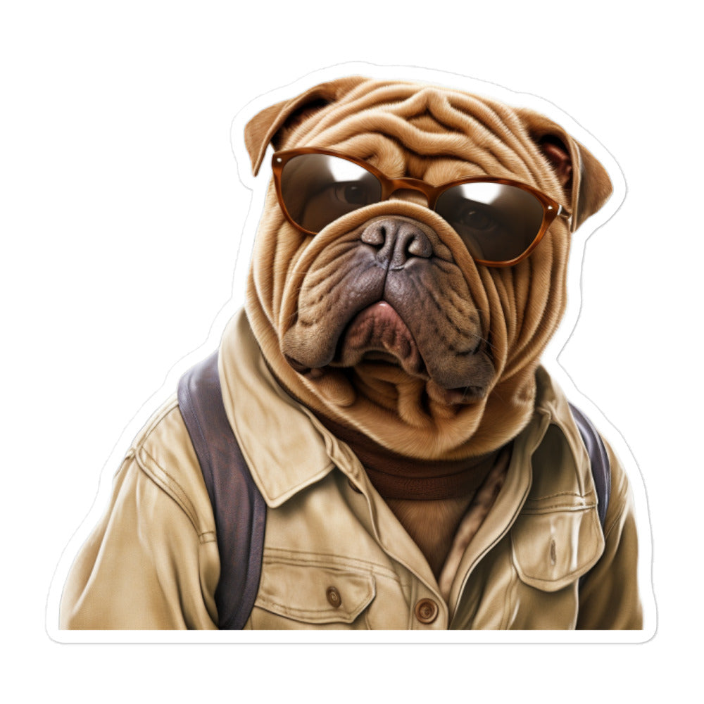 Shar Pei Student Sticker - Stickerfy.ai