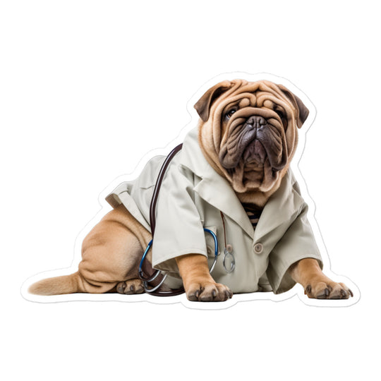 Shar Pei Doctor Sticker - Stickerfy.ai