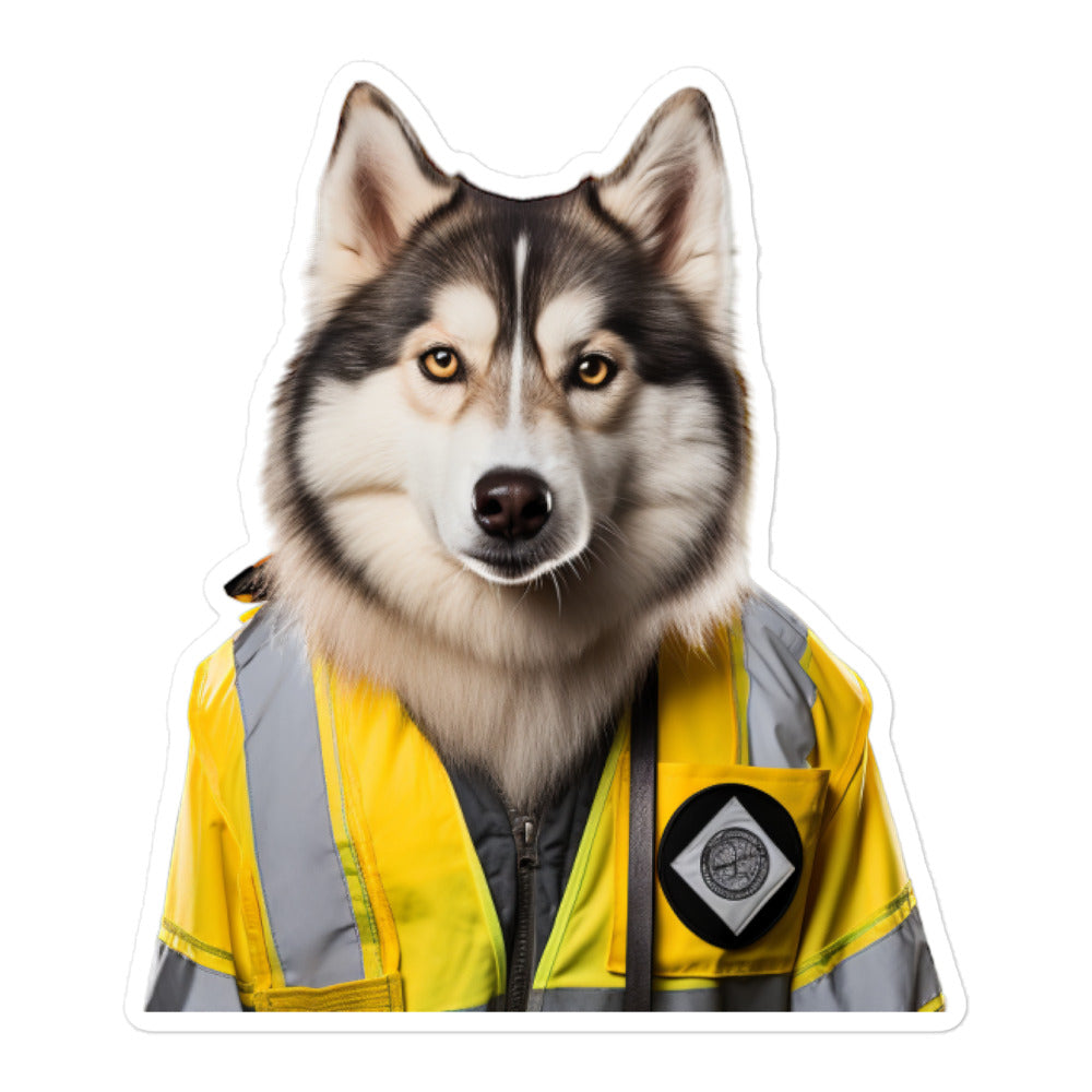 Siberian Husky Transit Operator Sticker - Stickerfy.ai