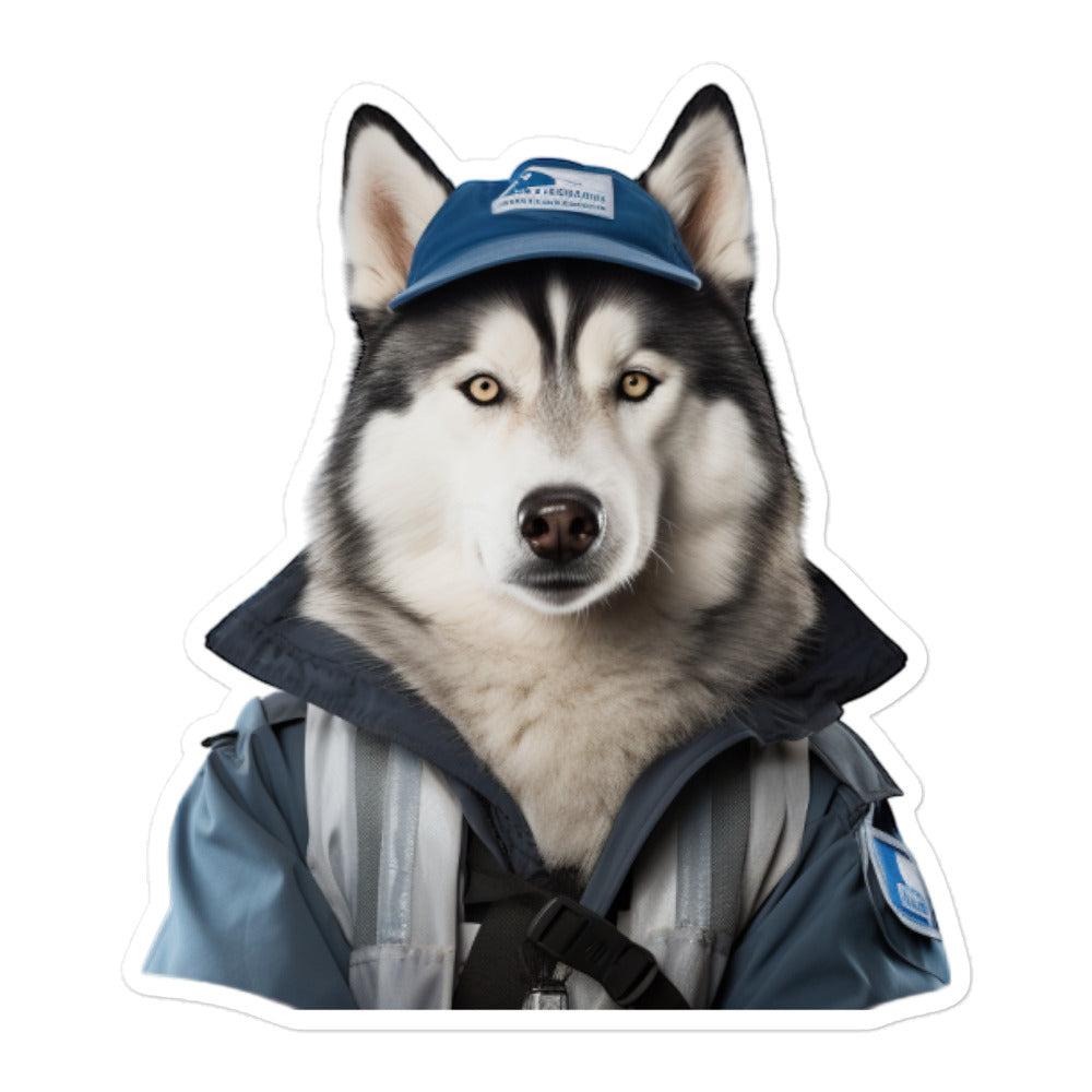 Siberian Husky Transit Operator Sticker - Stickerfy.ai