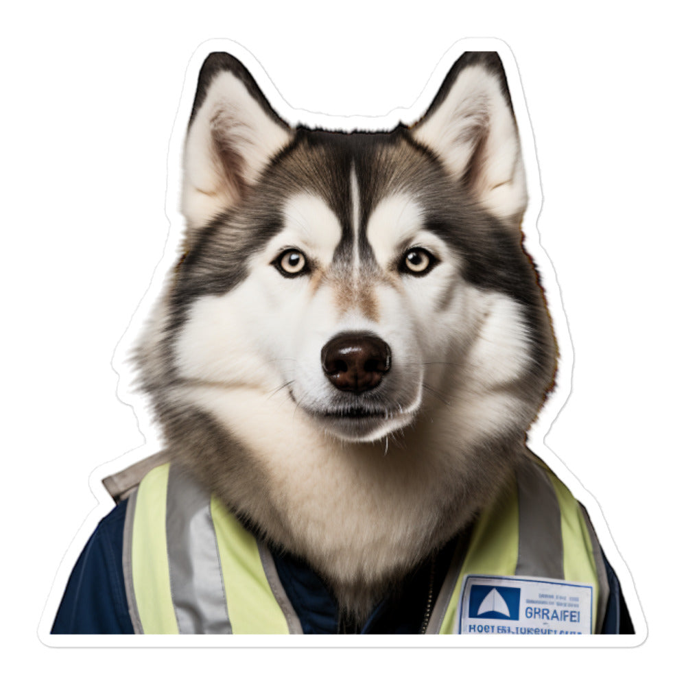 Siberian Husky Transit Operator Sticker - Stickerfy.ai