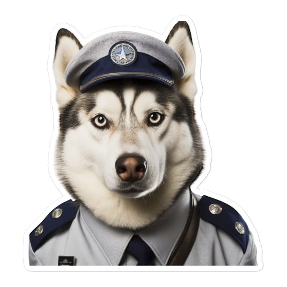 Siberian Husky Transit Operator Sticker - Stickerfy.ai