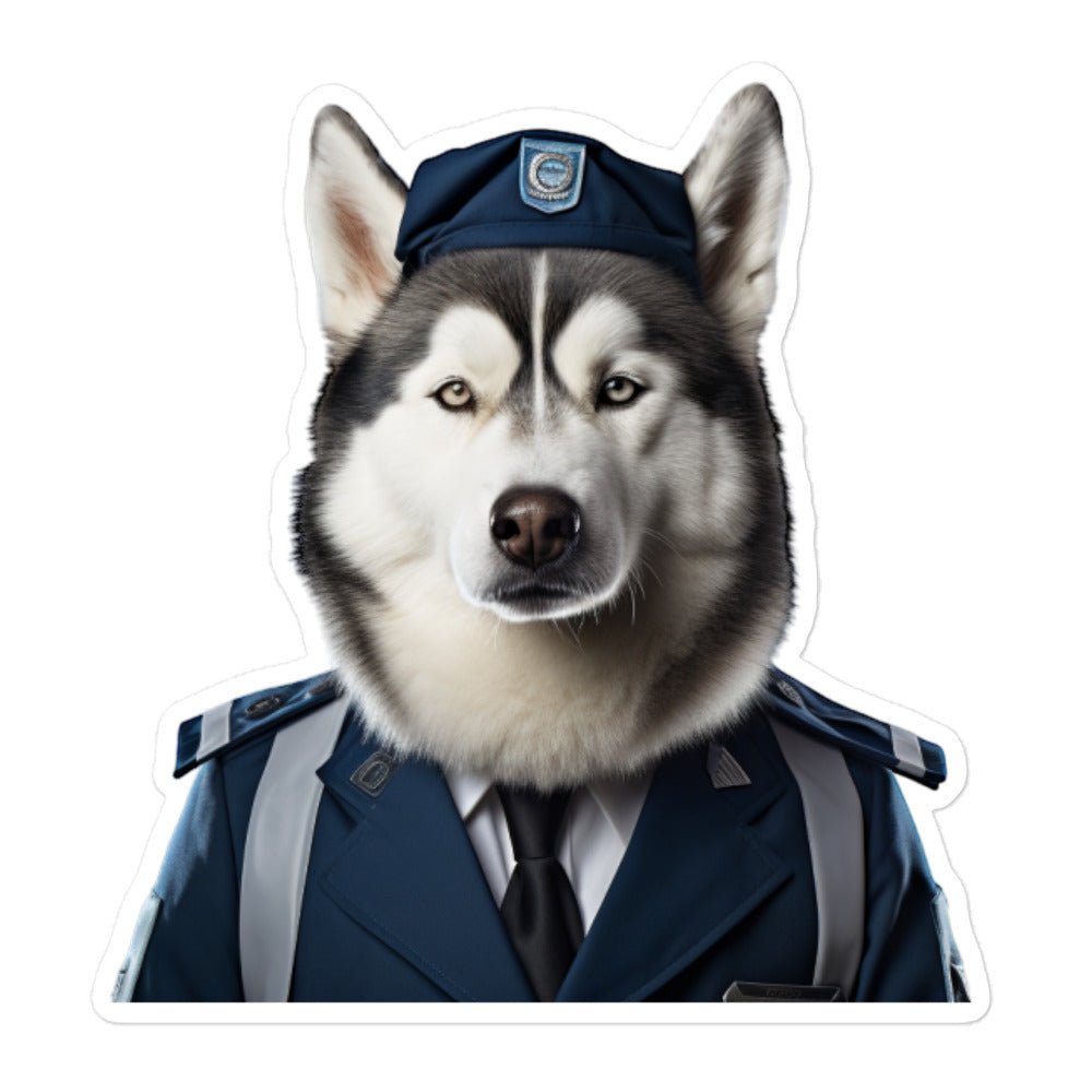 Siberian Husky Transit Operator Sticker - Stickerfy.ai