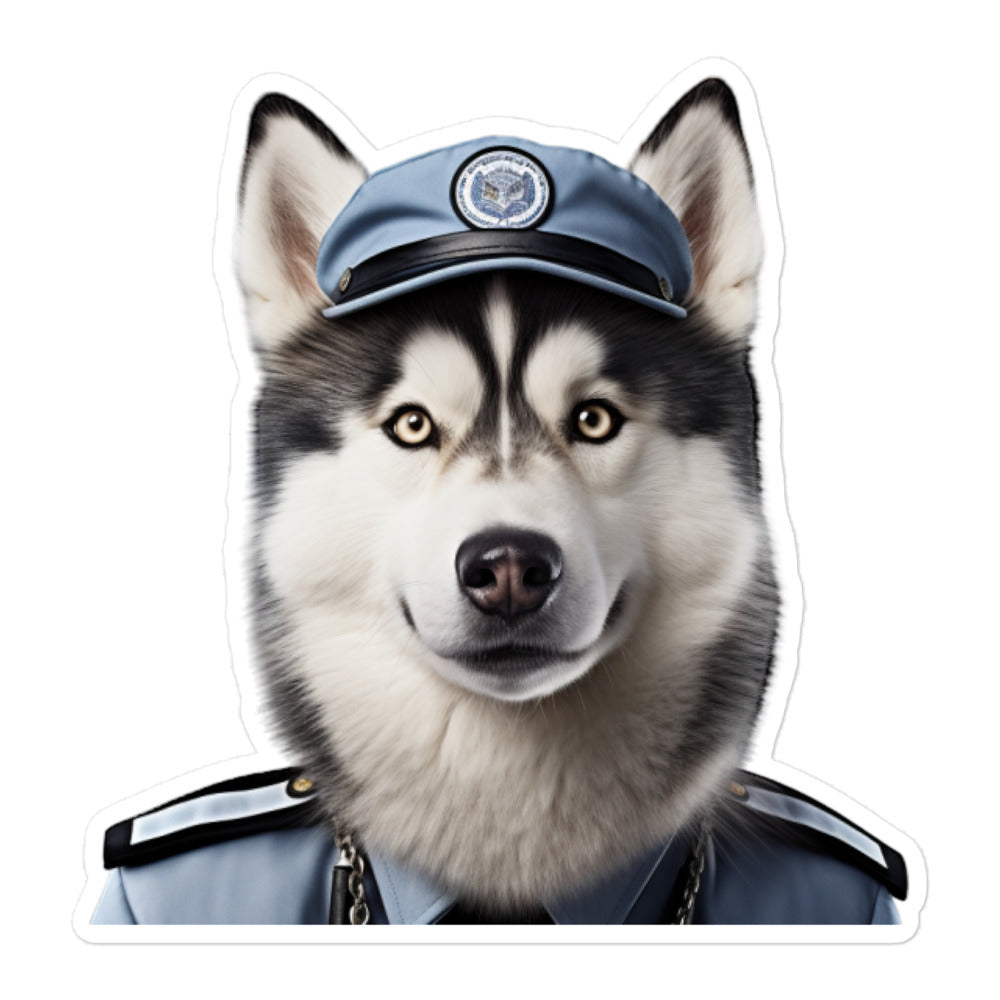 Siberian Husky Transit Operator Sticker - Stickerfy.ai