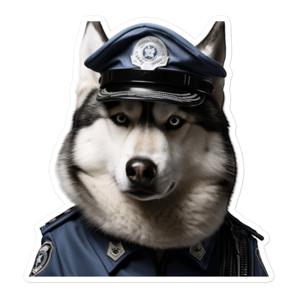 Siberian Husky Security Officer Sticker - Stickerfy.ai