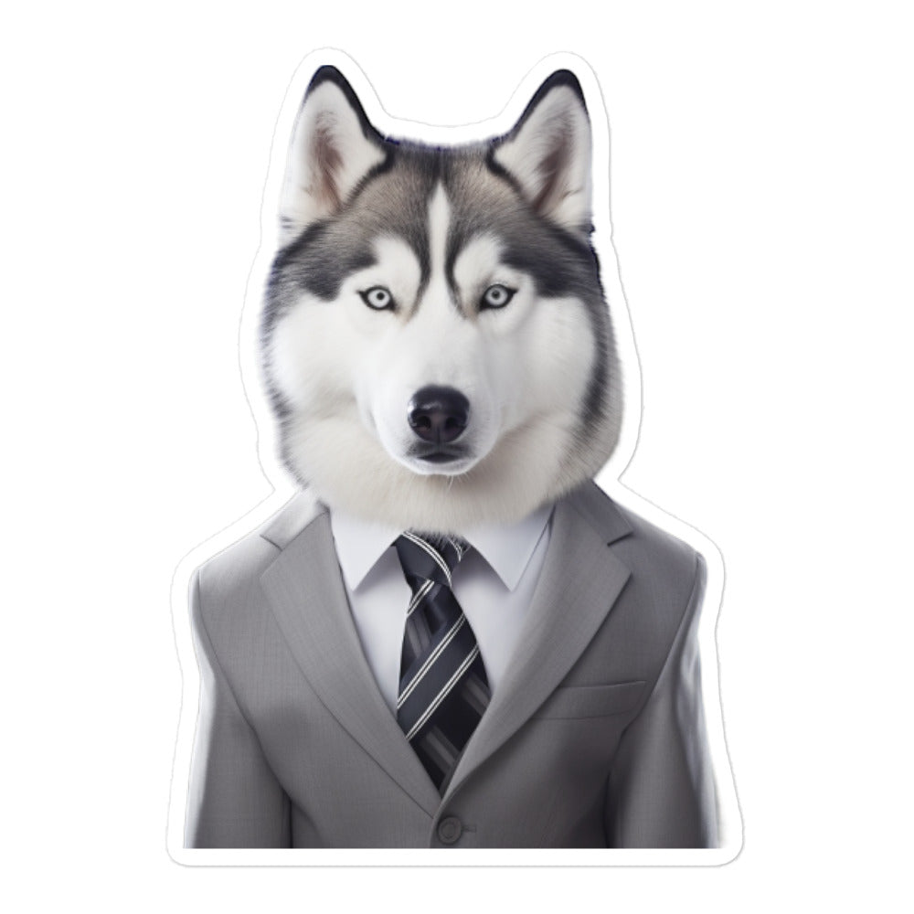 Siberian Husky Sales Consultant Sticker - Stickerfy.ai