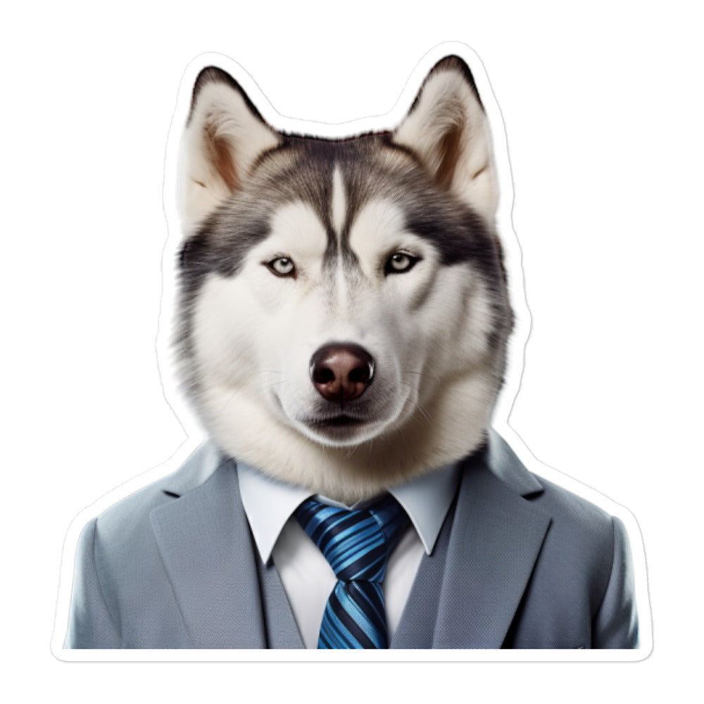 Siberian Husky Sales Consultant Sticker - Stickerfy.ai