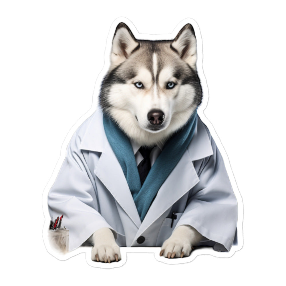 Siberian Husky Pharmacist Sticker - Stickerfy.ai