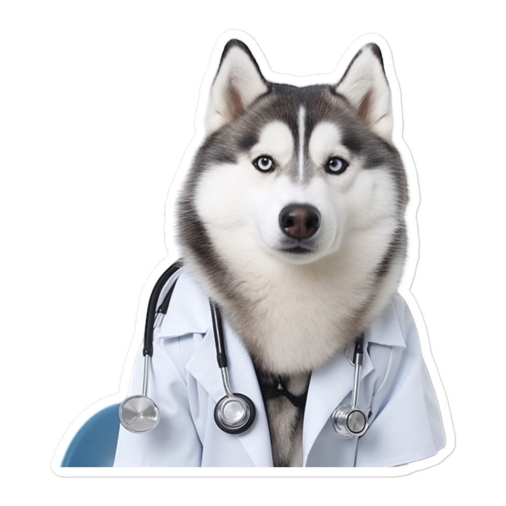 Siberian Husky Doctor Sticker - Stickerfy.ai