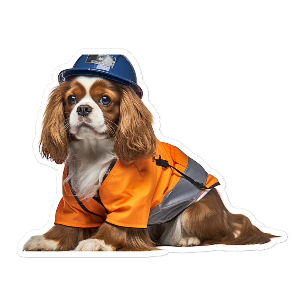 Cavalier King Charles Spaniel Transit Operator Sticker - Stickerfy.ai