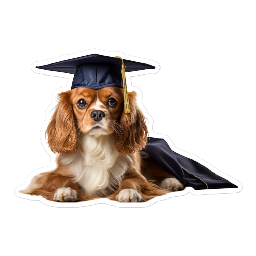 Cavalier King Charles Spaniel Student Sticker - Stickerfy.ai