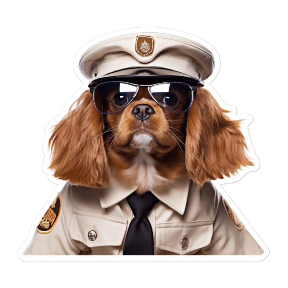 Cavalier King Charles Spaniel Security Officer Sticker - Stickerfy.ai