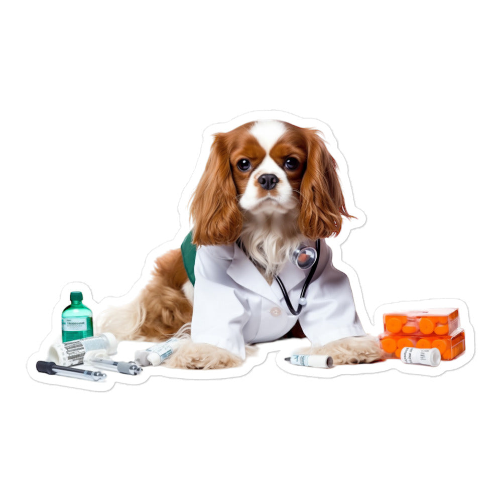 Cavalier King Charles Spaniel Pharmacist Sticker - Stickerfy.ai