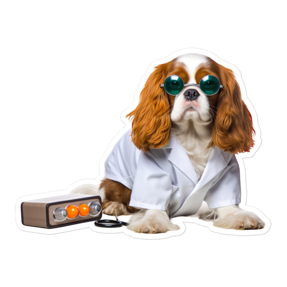 Cavalier King Charles Spaniel Pharmacist Sticker - Stickerfy.ai