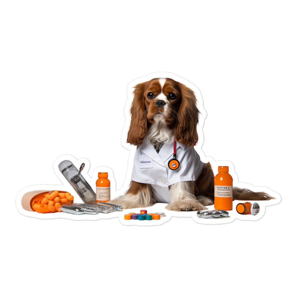 Cavalier King Charles Spaniel Pharmacist Sticker - Stickerfy.ai